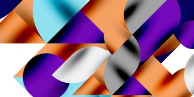 Gölge etkisi parlak daireler ve yuvarlak üçgenler geometrik modern sanat. Duvar Kağıdı, Sancak, Arkaplan, Kart, Kitap İllüstrasyonu, İniş Sayfası