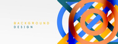 Soyut arkaplan - renkli çember çizgileri teknoloji veya iş dijital şablonu
