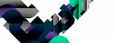 Soyut arkaplan. Siyah gölge çizgileri efektli renkli geometrik eğriler