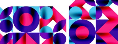 Daire deseni, çizgiler ve oklarla yuvarlak elementler Duvar kağıdı, pankart, arkaplan veya iniş için bileşimi