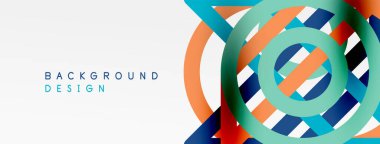 Soyut arkaplan - çizgilerden oluşan renkli geometrik şekiller. Teknoloji veya iş dijital şablonu