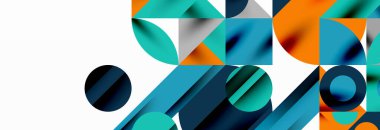 Renkli daireler, çizgiler, oklar, üçgenler ve diğer geometrik şekiller. Duvar Kağıdı, Sancak, Arkaplan, Kart, Kitap İllüstrasyonu, İniş Sayfası