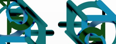 Soyut arkaplan. Çemberler ve renkli yuvarlak çizgiler. Doğrusal geometrik minimal tasarım