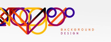 Soyut arkaplan - çizgilerden oluşan renkli geometrik şekiller. Teknoloji veya iş dijital şablonu