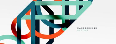 Soyut arkaplan - çizgilerden oluşan renkli geometrik şekiller. Teknoloji veya iş dijital şablonu