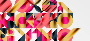 Geometrik neo desenler. Kapaklar, afişler, el ilanları ve posterler ve diğer şablonlar için soyut arkaplan