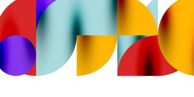 Teknik, dairesel şekilleri, geometrik sanatı en aza indirir. Vektör modern çemberler