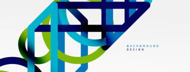 Soyut arkaplan - renkli çember çizgileri teknoloji veya iş dijital şablonu