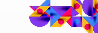 Renkli daireler, çizgiler, oklar, üçgenler ve diğer geometrik şekiller. Duvar Kağıdı, Sancak, Arkaplan, Kart, Kitap İllüstrasyonu, İniş Sayfası