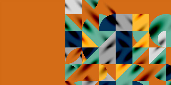 Triangles, round triangles and circles techno art. Vector Illustration For Wallpaper, Banner, Background, Card, Book Illustration, landing page