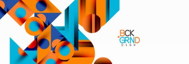 Renkli daireler, çizgiler, oklar, üçgenler ve diğer geometrik şekiller. Duvar Kağıdı, Sancak, Arkaplan, Kart, Kitap İllüstrasyonu, İniş Sayfası