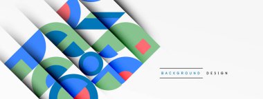 Geometrik tasarım soyut arkaplan - dairelerin kareleri