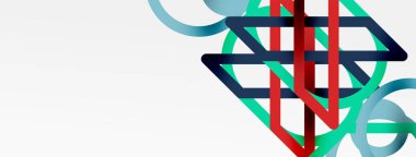 Soyut arkaplan - renkli çember çizgileri teknoloji veya iş dijital şablonu