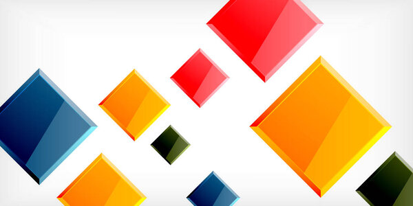 Colorful squares with reflections abstract background design. Vector Illustration For Wallpaper, Banner, Background, Card, Book Illustration, landing page