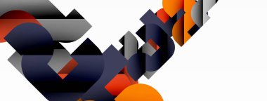 Beyaz üzerinde renkli geometrik şekiller