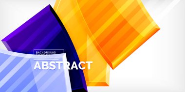 Renkli geometrik soyut şekiller. Duvar kağıdı, afiş, arkaplan, kart, kitap illüstrasyonu, iniş sayfası