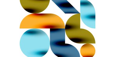 Teknik, dairesel şekilleri, geometrik sanatı en aza indirir. Vektör modern çemberler