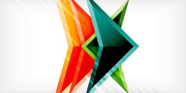 3d efektli oklar soyut arkaplan. Açık gri arkaplanda üçgenler