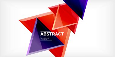 Soyut arkaplan - üç boyutlu renkli üçgenler. Duvar Kağıdı, Sancak, Arkaplan, Kart, Kitap İllüstrasyonu, İniş Sayfası