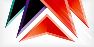 3d efektli oklar soyut arkaplan. Açık gri arkaplanda üçgenler