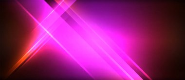 Neon parlayan daire ışınları, karanlıkta ışık saçan yuvarlak çizgiler, gezegen tarzı neon dalga çizgileri. Duvar kağıdı, afiş, arkaplan için enerji yüklü elektrik konsept tasarımı