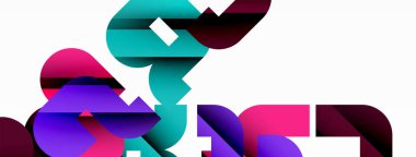 Beyaz üzerinde renkli geometrik şekiller