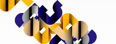 Beyaz üzerinde renkli geometrik şekiller