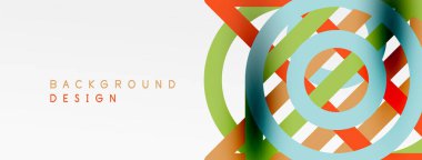 Soyut arkaplan - renkli çember çizgileri teknoloji veya iş dijital şablonu