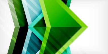 3d efektli oklar soyut arkaplan. Açık gri arkaplanda üçgenler