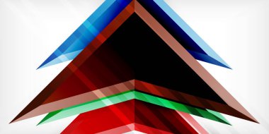 3d efektli oklar soyut arkaplan. Açık gri arkaplanda üçgenler