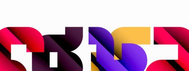 Beyaz üzerinde renkli geometrik şekiller