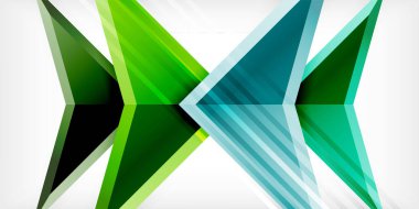 3d efektli oklar soyut arkaplan. Açık gri arkaplanda üçgenler