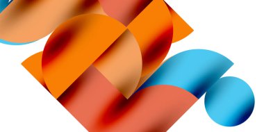 Teknik, dairesel şekilleri, geometrik sanatı en aza indirir. Vektör modern çemberler