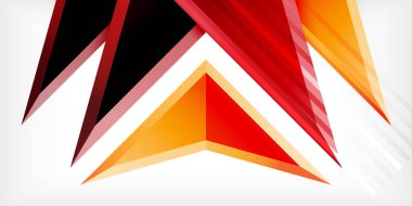 3d efektli oklar soyut arkaplan. Açık gri arkaplanda üçgenler