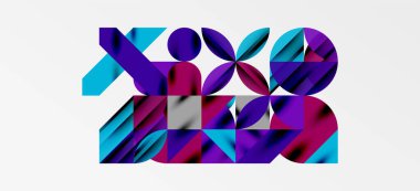 Geometrik neo desenler. Kapaklar, afişler, el ilanları ve posterler ve diğer şablonlar için soyut arkaplan