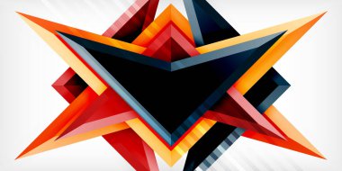 3d efektli oklar soyut arkaplan. Açık gri arkaplanda üçgenler