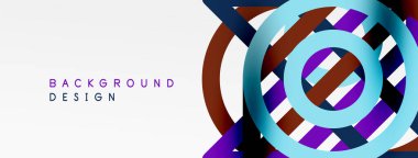 Soyut arkaplan - renkli çember çizgileri teknoloji veya iş dijital şablonu