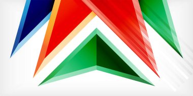 3d efektli oklar soyut arkaplan. Açık gri arkaplanda üçgenler