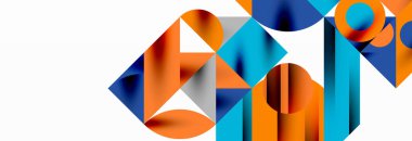 Renkli daireler, çizgiler, oklar, üçgenler ve diğer geometrik şekiller. Duvar Kağıdı, Sancak, Arkaplan, Kart, Kitap İllüstrasyonu, İniş Sayfası