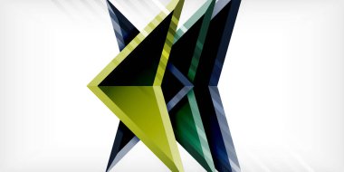 3d efektli oklar soyut arkaplan. Açık gri arkaplanda üçgenler