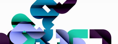 Beyaz üzerinde renkli geometrik şekiller