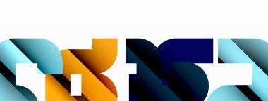 Beyaz üzerinde renkli geometrik şekiller