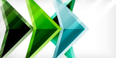 3d efektli oklar soyut arkaplan. Açık gri arkaplanda üçgenler