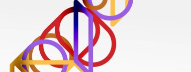 Soyut arkaplan - renkli çember çizgileri teknoloji veya iş dijital şablonu