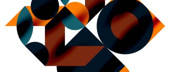 Daire deseni, çizgiler ve oklarla yuvarlak elementler Duvar kağıdı, pankart, arkaplan veya iniş için bileşimi