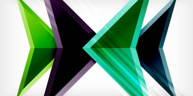 3d efektli oklar soyut arkaplan. Açık gri arkaplanda üçgenler