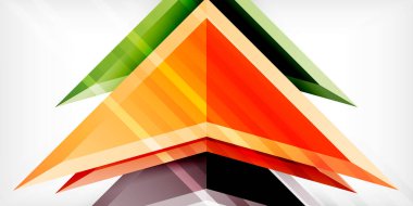 3d efektli oklar soyut arkaplan. Açık gri arkaplanda üçgenler