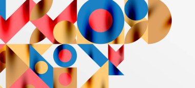 Geometrik neo desenler. Kapaklar, afişler, el ilanları ve posterler ve diğer şablonlar için soyut arkaplan