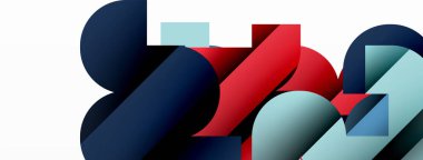 Soyut arkaplan. Siyah gölge çizgileri efektli renkli geometrik eğriler