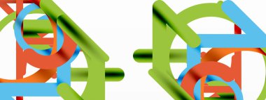 Doğrusal tasarım renkli daireler ve çizgiler